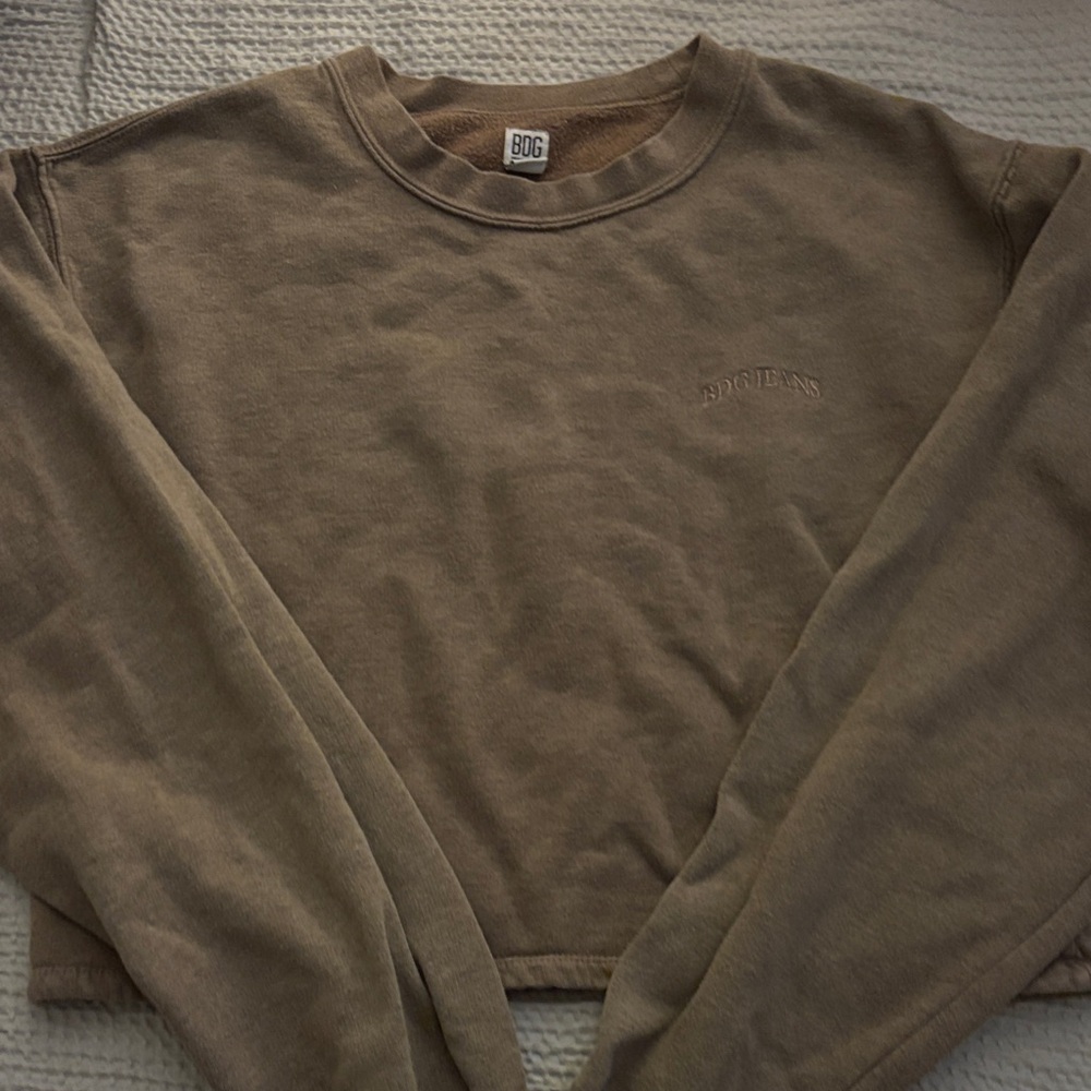 BDG Brown Long Sleeve Crop Top